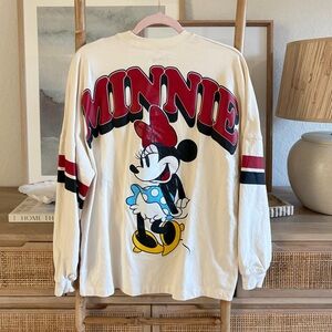 Disney Minnie Mouse Beige Long Sleeve Shirt Sz S